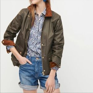 BRAND NEW J. CREW Waxed Cotton Barn Jacket with Liberty Floral Print